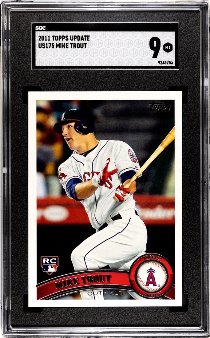 Mike Trout 2011 Topps SGC US175 Update: Mike Trout 2011 Topps SGC US175 Update SGC 9 graded, the Mike Trout 2011 Topps Update #US175 card showcases the star player's impressive skills on the field. This highly sought-after baseball memorabi