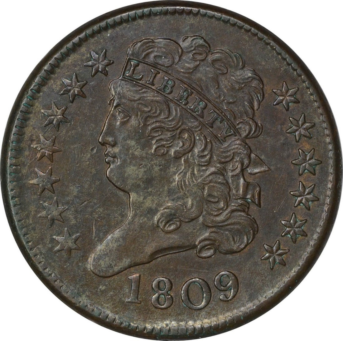 Uncertified BU Half Cent 1809: Uncertified BU Half Cent 1809 The 1809 Half Cent features a classic design with a copper composition, making it a unique piece from the early days of American currency. This Uncertified BU coin bears 