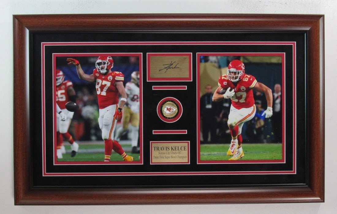 Travis Kelce Kansas City Chiefs Collage w/ Laser Engraved Autograph Framed 188523 (1 of 3)