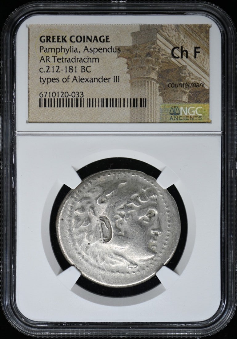Types of Alexander III Greek Coinage AR Tetradrachm NGC CH F15: Types of Alexander III Greek Coinage AR Tetradrachm NGC CH F15 NGC Certified AR Tetradrachm Coin - F15 Grade, Ancient Greek Denomination. This ancient coin boasts an impressive NGC certification and a