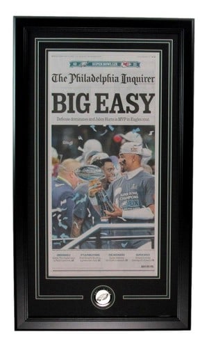 Philadelphia Eagles Super Bowl LIX Newspaper Framed194634 (1 of 1)