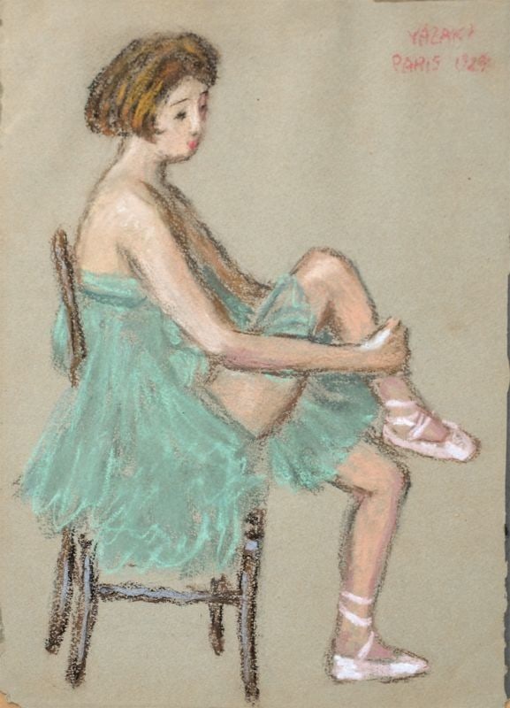 Chiyoji Yazaki Pastel Painting Dancer Framed Original Japanese Art: Chiyoji Yazaki Pastel Painting Dancer Framed Original Japanese Art Item Specifics: Artist: Chiyoji Yazaki Subject: Dancer Material: Pastel on Paper Style: Japanese Year Of Production: 1872 Product Dis