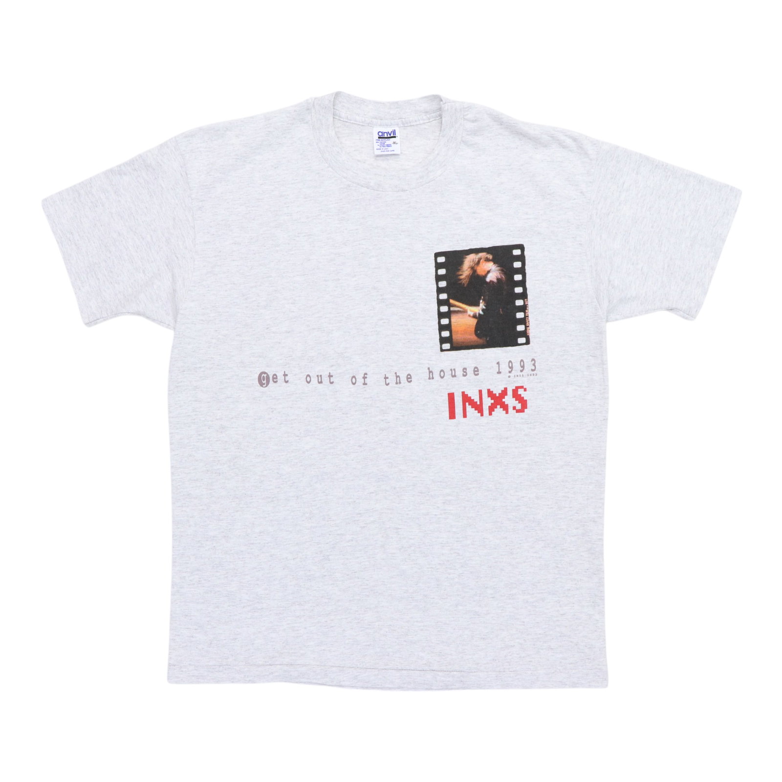 Out of house get shirt tour inxs 1993: Out of house get shirt tour inxs 1993 Inxs' iconic Out of House Get Shirt tour, captured in 1993 - a nostalgic snapshot of the band's energetic live performance. This rare tour tee features bold