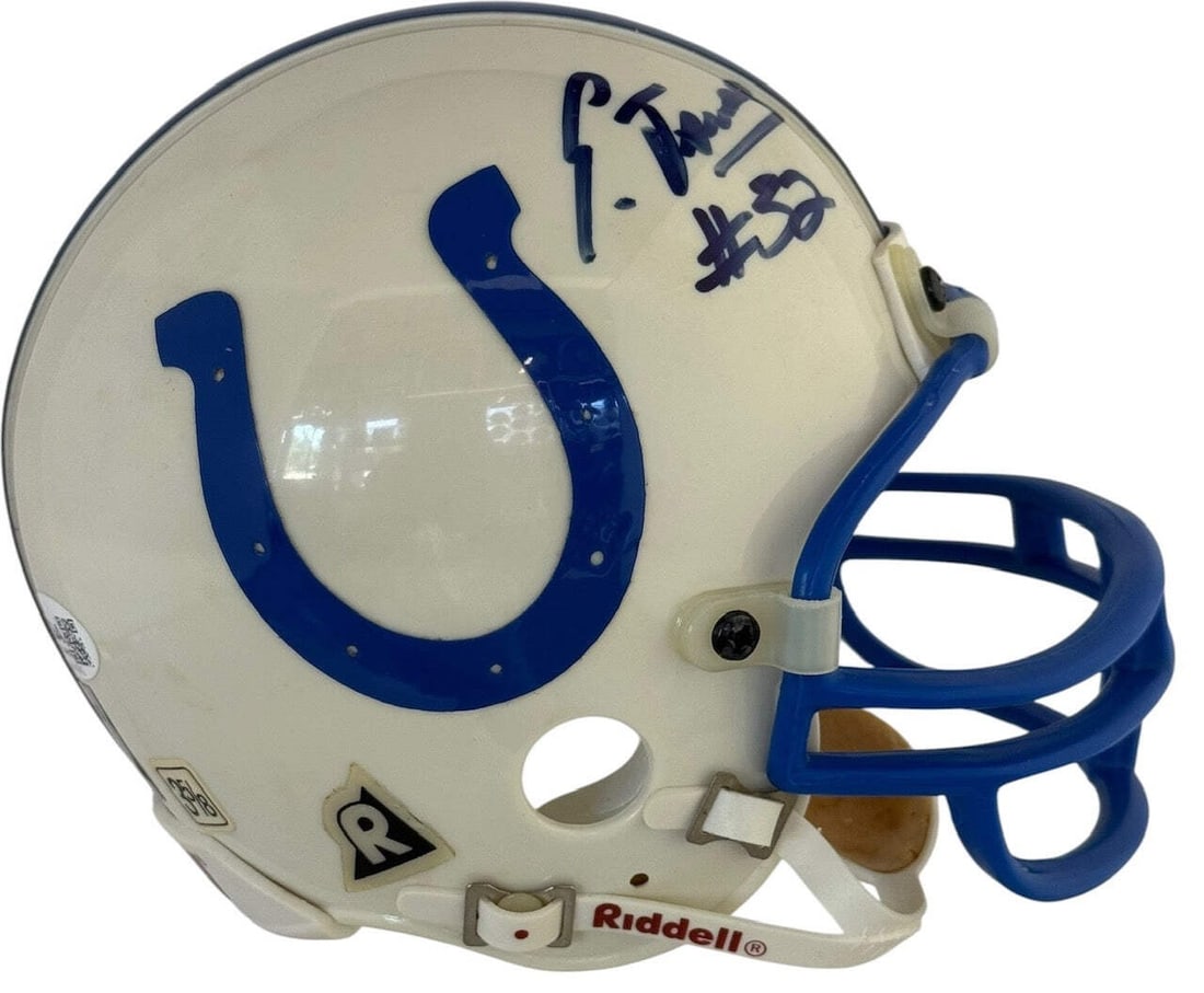Edgerrin James Autographed Colts Mini Helmet (JSA) (1 of 2)