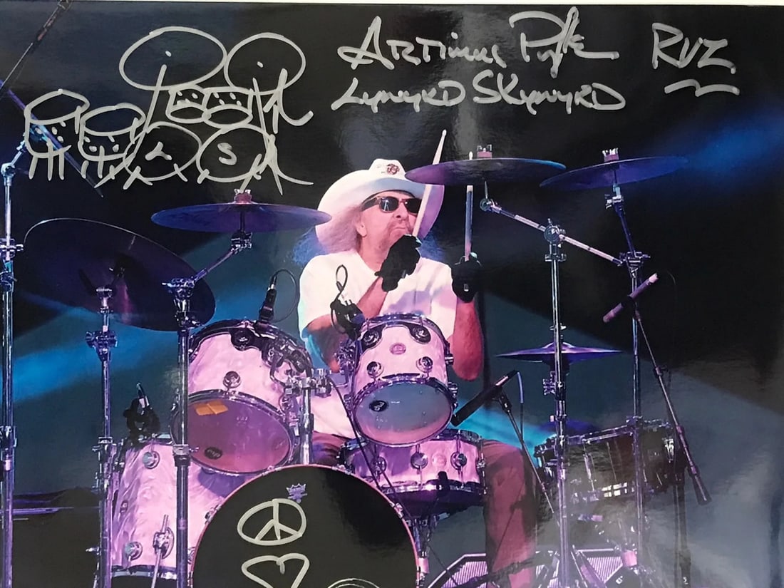 Artimus Pyle Autographed 8x10 Photo & Drumstick (1 of 2)