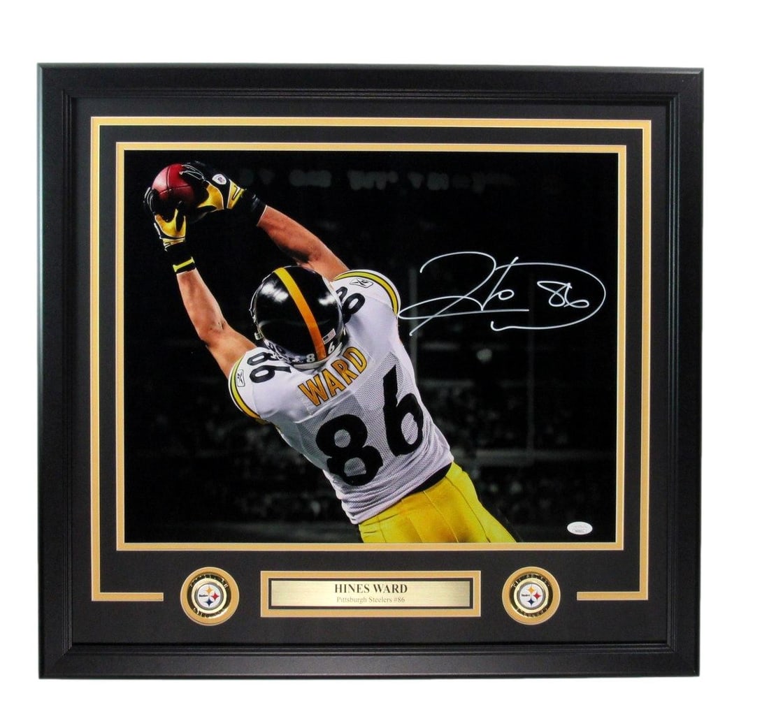 Hines Ward Signed/ Autographed 16x20 Photo Pittsburgh Steelers Framed JSA 193340: Hines Ward Signed/ Autographed 16x20 Photo Pittsburgh Steelers Framed JSA 193340 Item Specifics: Autograph Authentication: James Spence Authentication (JSA) Original/Reprint: Original Product: Photo S