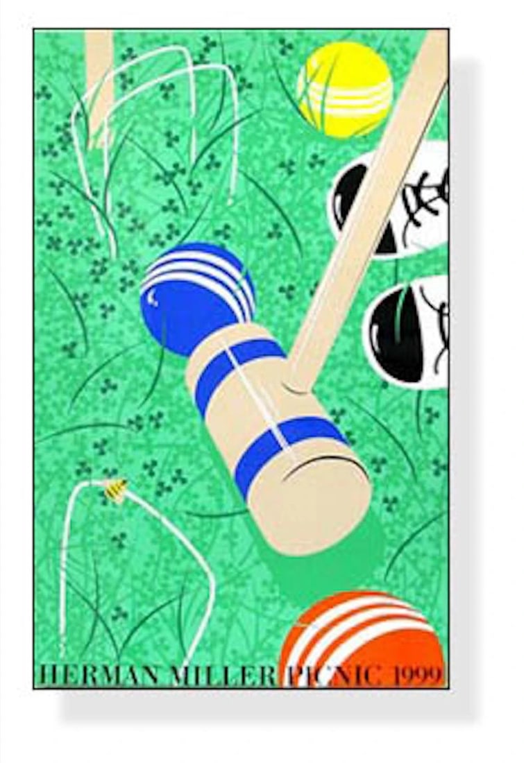 Herman Miller Summer Picnic Poster 1999 Silkscreen Art Limited Wall Decor Rare: Herman Miller Summer Picnic Poster 1999 Silkscreen Art Limited Wall Decor Rare Item Specifics: Artist: Kathy Stanton Unit Of Sale: Single Piece Size: Large Signed: No Title: Croquet Material: Paper Or