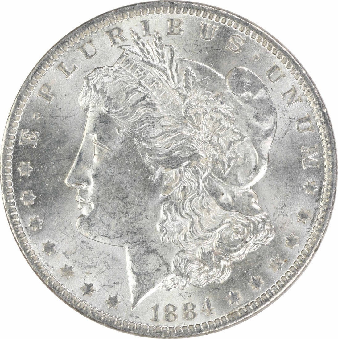 1884-O Morgan Silver Dollar Choice BU Uncertified: 1884-O Morgan Silver Dollar Choice BU Uncertified The 1884-O Morgan Silver Dollar is an Uncirculated Choice coin, graded MS63. This silver dollar features the iconic design of George T. Morgan's portr