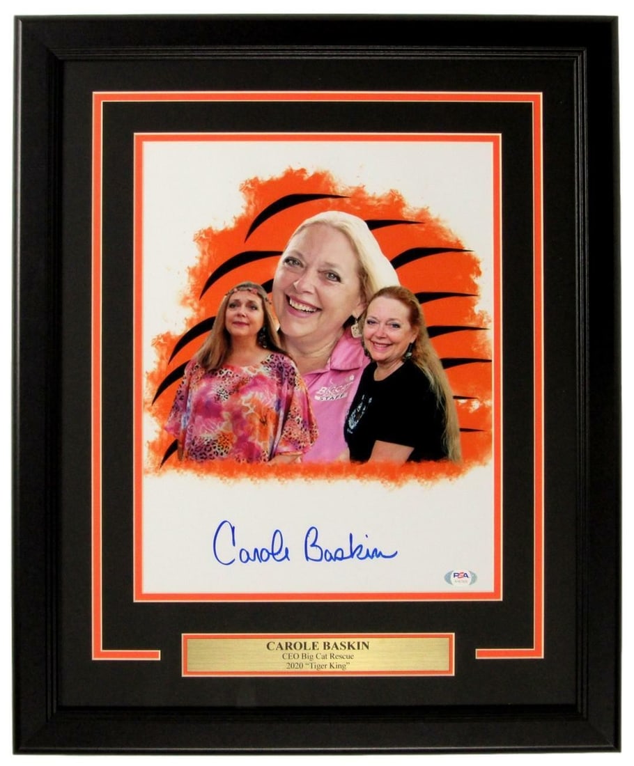 Carole Baskin Performer Signed Tiger King Auto 11x14 Photo Framed PSA/ DNA 155644: Carole Baskin Performer Signed Tiger King Auto 11x14 Photo Framed PSA/ DNA 155644 Item Specifics: Autograph Authentication: PSA/DNA Industry: Movies Original/Reproduction: Original Original/Reprint: O
