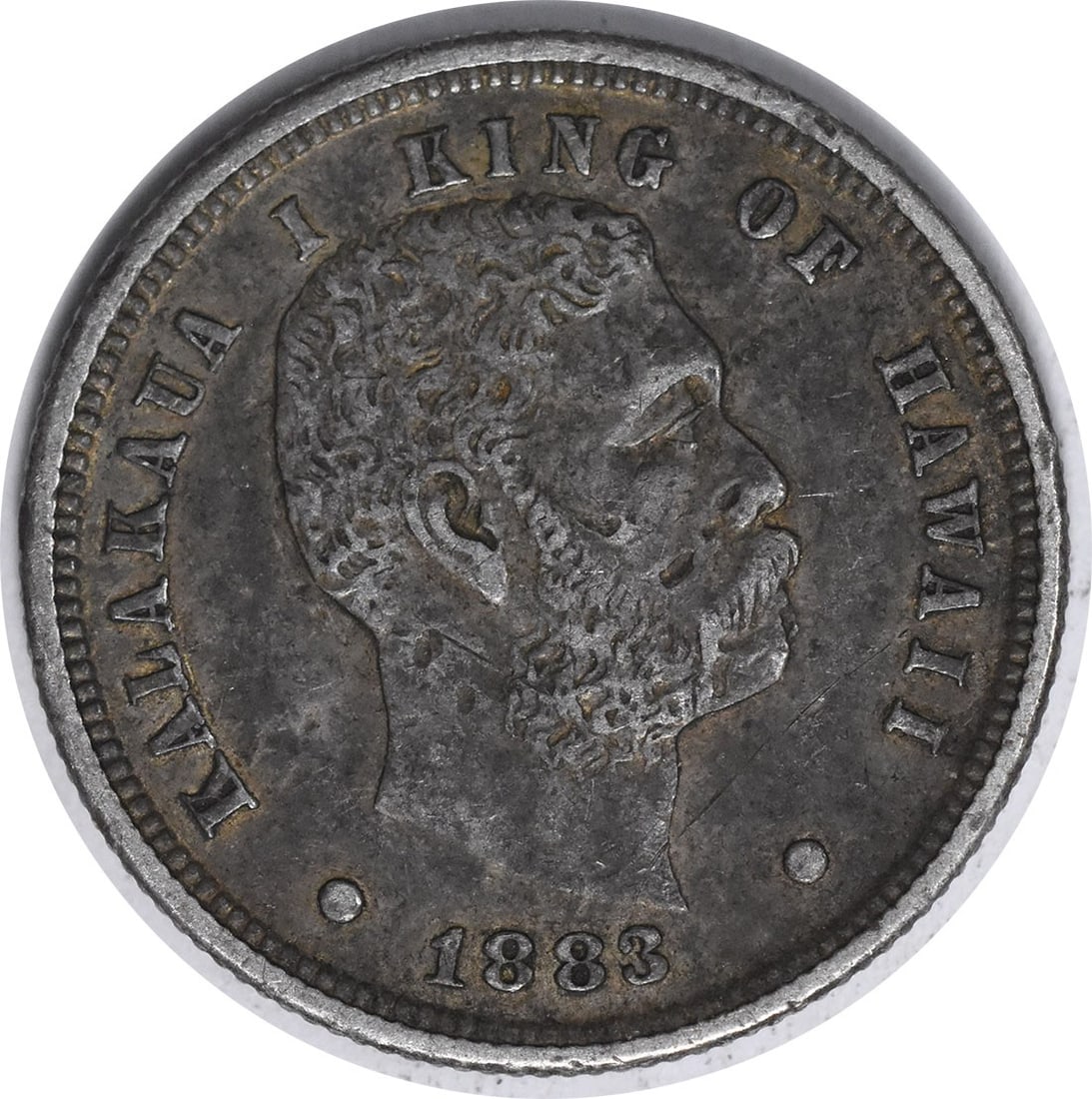 1883 Hawaiian Dime EF Uncertified: 1883 Hawaiian Dime EF Uncertified The 1883 Hawaiian Dime EF Uncertified coin boasts an impressive silver composition and a grade of EF, indicating excellent condition. With a mintage of 250,000, it's 