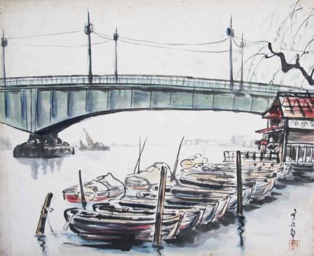Watercolor Painting Sumida River by Yujiro Sugita Japanese Art: Watercolor Painting Sumida River by Yujiro Sugita Japanese Art Item Specifics: Artist: Yujiro Sugita Subject: Sumida River Landscape Material: Paper Watercolor Style: Japanese Year Of Production: 2010