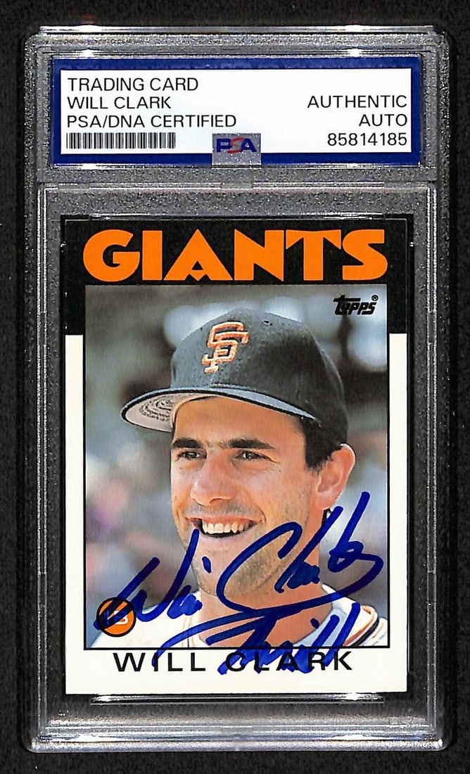 Will Clark 1986 Topps Traded Card #24T Signed/ Auto PSA/ DNA Giants BA209417 (1 of 2)