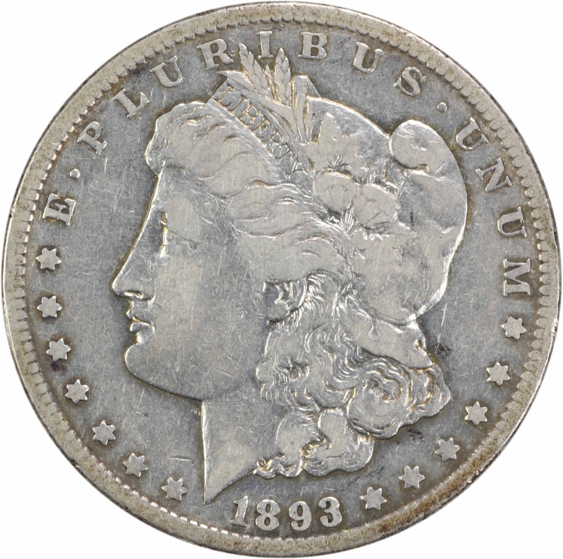 Uncertified F 1893-CC Morgan Silver Dollar: Uncertified F 1893-CC Morgan Silver Dollar The F 1893-CC Morgan Silver Dollar is a circulated example from the Carson City mint, featuring George T. Morgan's iconic design and a reeded edge. Made with