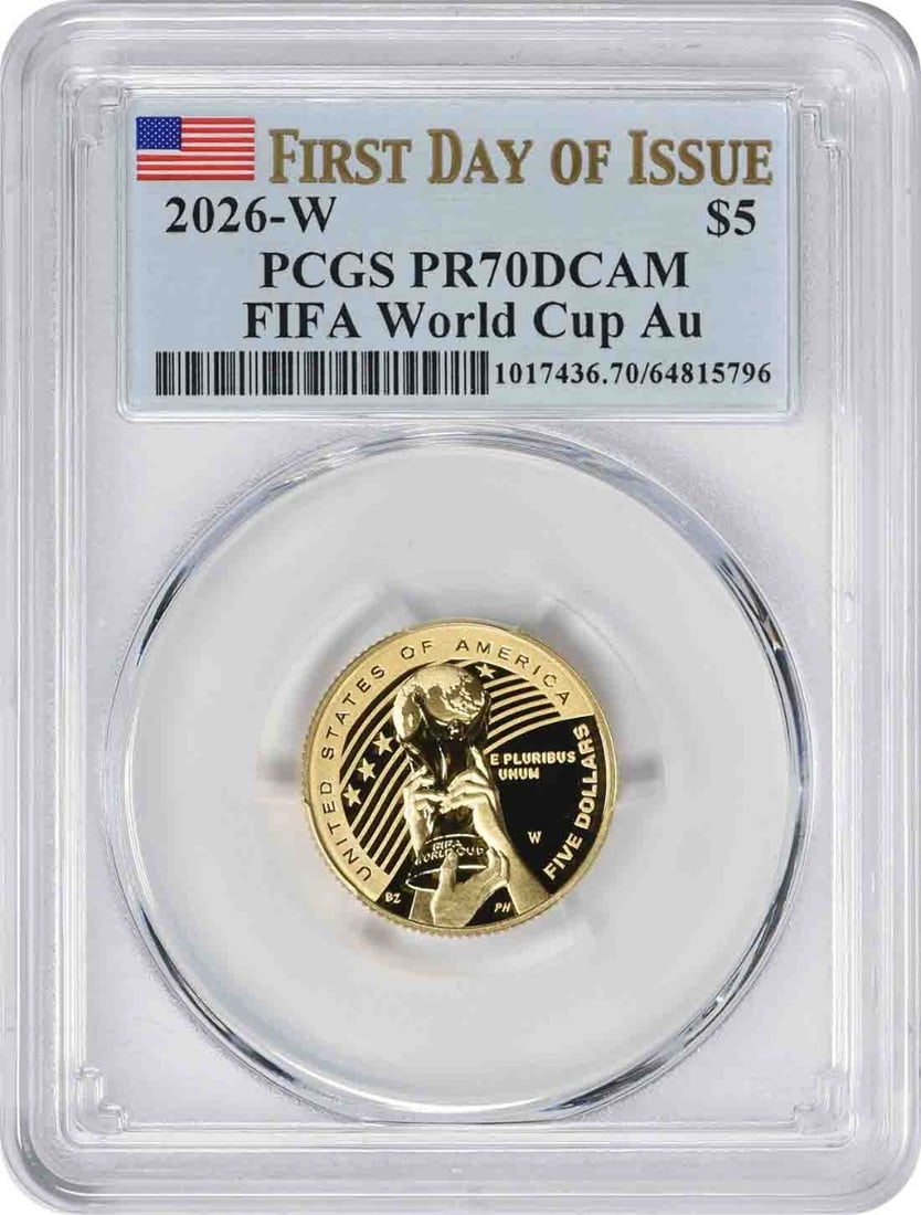 2026-W FIFA World Cup Au Commemorative $5 Gold PR70DCAM First Day of Issue PCGS (1 of 1)