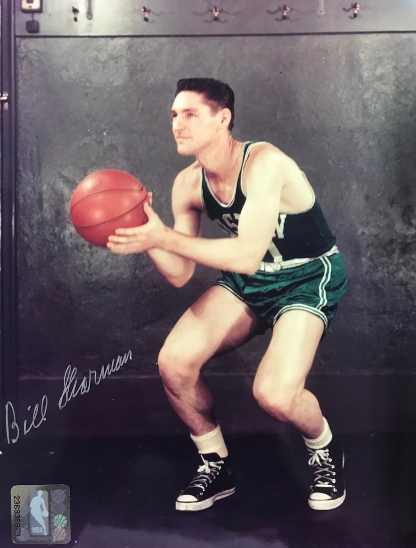 Bill Sharman Autographed 8x10 Basketball Photo: Bill Sharman Autographed 8x10 Basketball Photo Signed across the front in silver sharpie, this 8x10 basketball photo showcases Bill Sharman's iconic likeness. The photo bears a signature from the