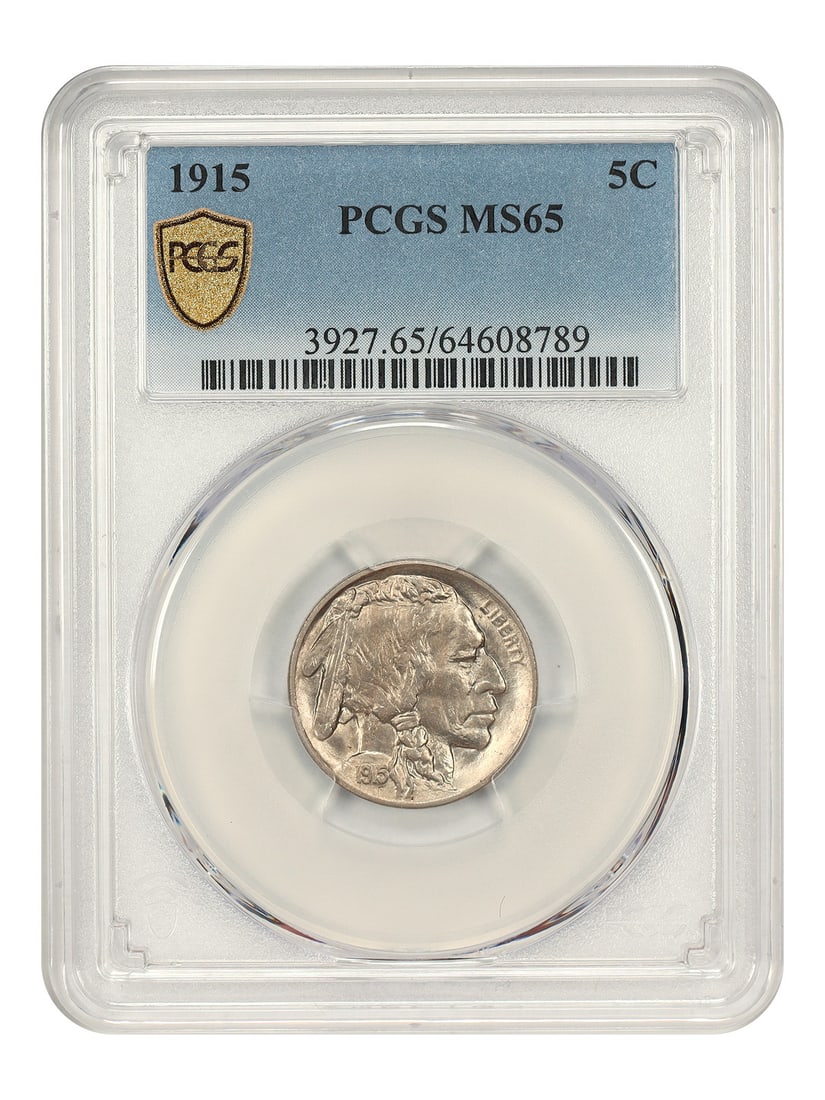 PCGS MS65 5C Buffalo Nickel 1915: PCGS MS65 5C Buffalo Nickel 1915 The PCGS MS65 5C Buffalo Nickel 1915 is an uncirculated coin with a high grade from the Professional Coin Grading Service, indicating its exceptional condition. This 1