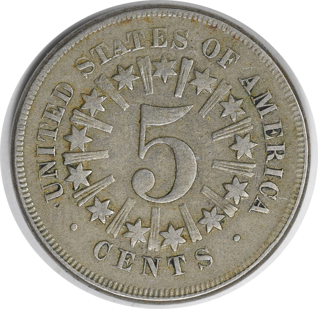 1866 Shield Nickel Rays VF Uncertified - 2
