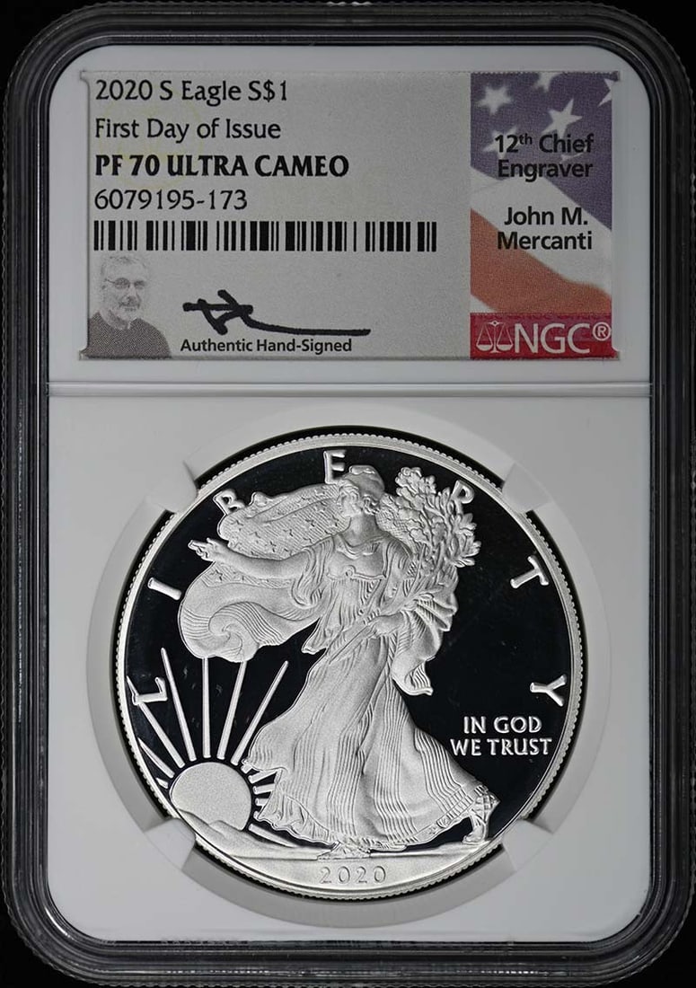 S$1 S Eagle 2020 First Day of Issue: S$1 S Eagle 2020 First Day of Issue S$1 S Eagle 2020 First Day of Issue, graded PR70 by NGC, boasts exceptional condition with minimal imperfections. This coin's pristine state makes it a standout amo