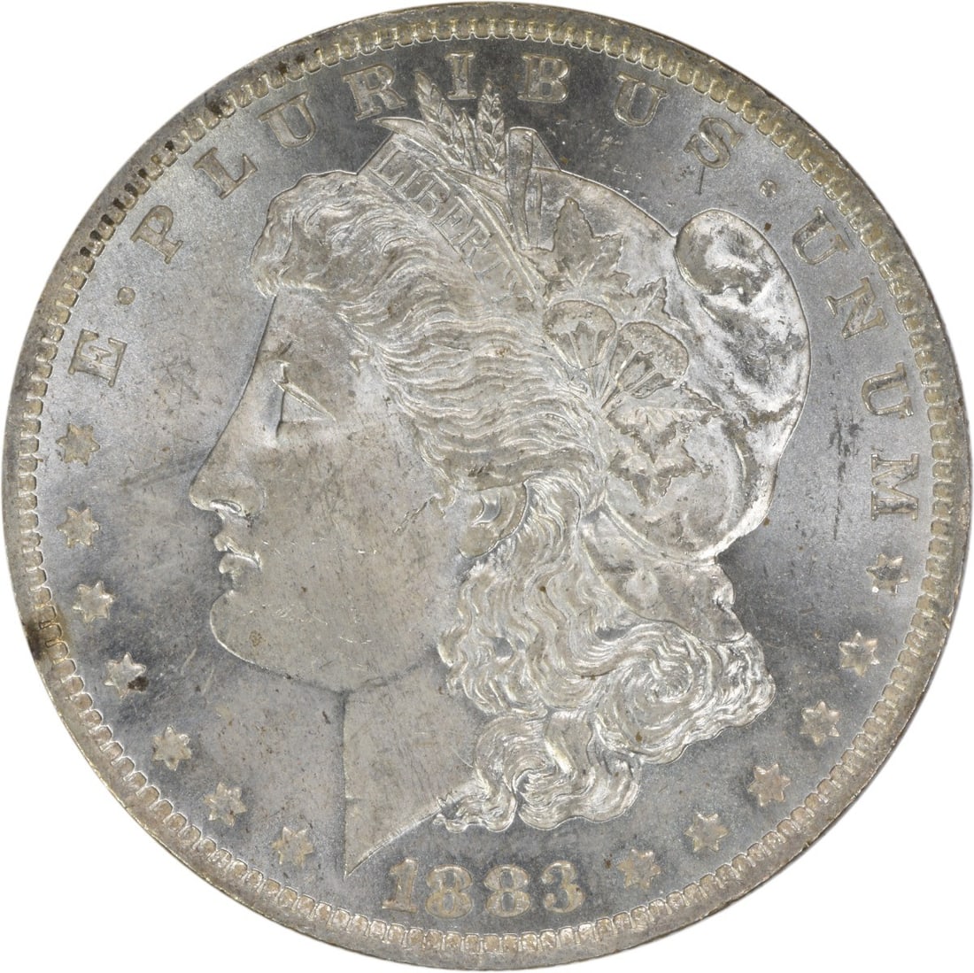 Uncertified Choice BU Morgan Dollar Silver 1883: Uncertified Choice BU Morgan Dollar Silver 1883 Choice BU Morgan Dollar Silver 1883, an Uncirculated coin from the iconic O Mint, boasts its silver composition and 1883 date on its reverse. With a Km 