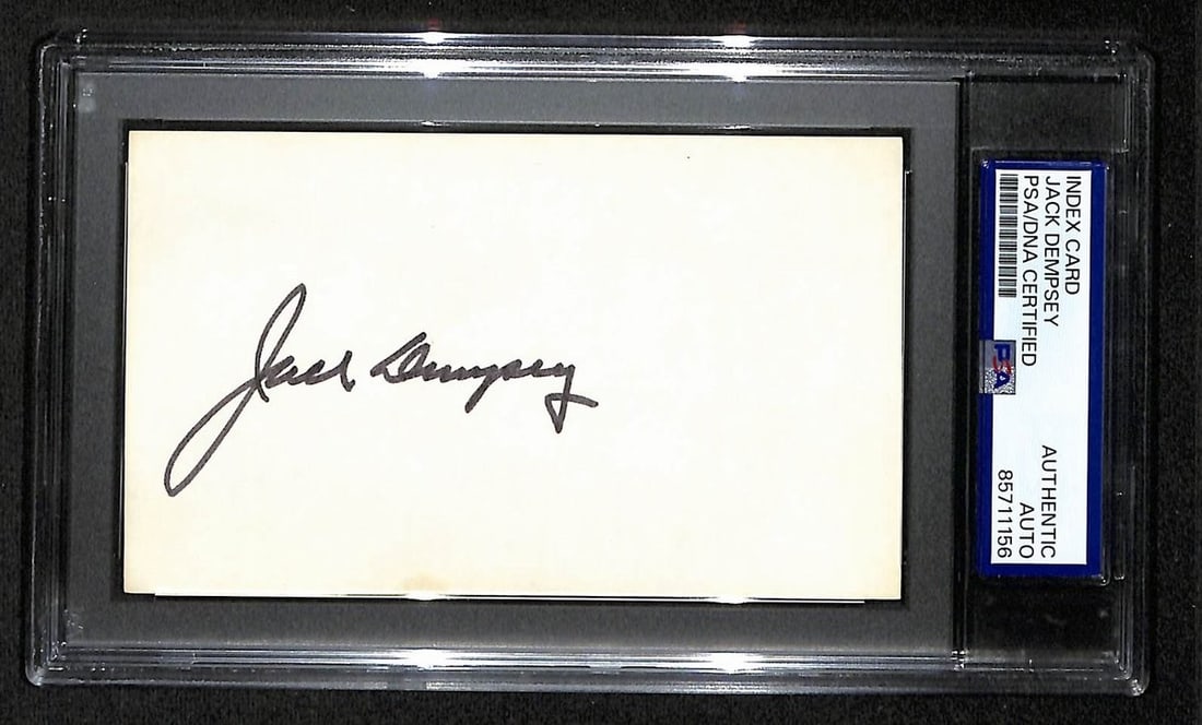 Jack Dempsey Signed/ Autographed 3x5 Index Card Boxing PSA/ DNA BA204182 (1 of 2)