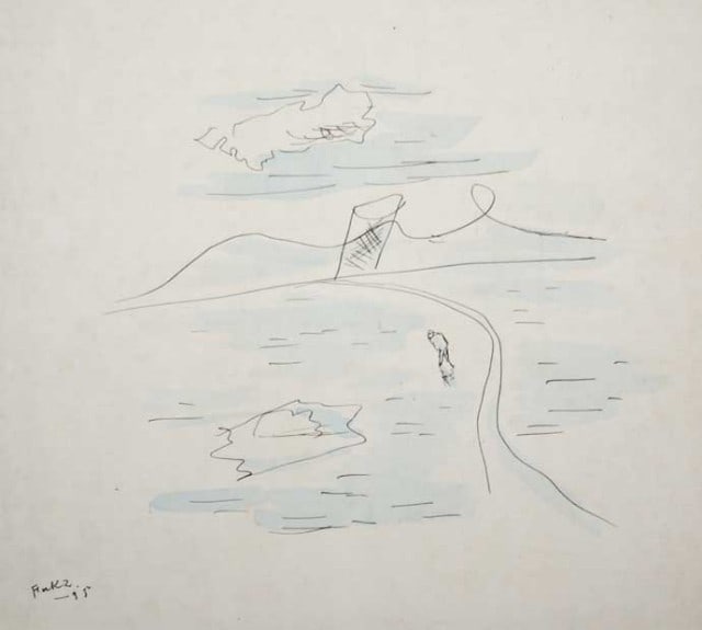 Ichiro Fukuzawa Original Watercolor Painting Landscape Shikishi Japanese Art (1 of 1)