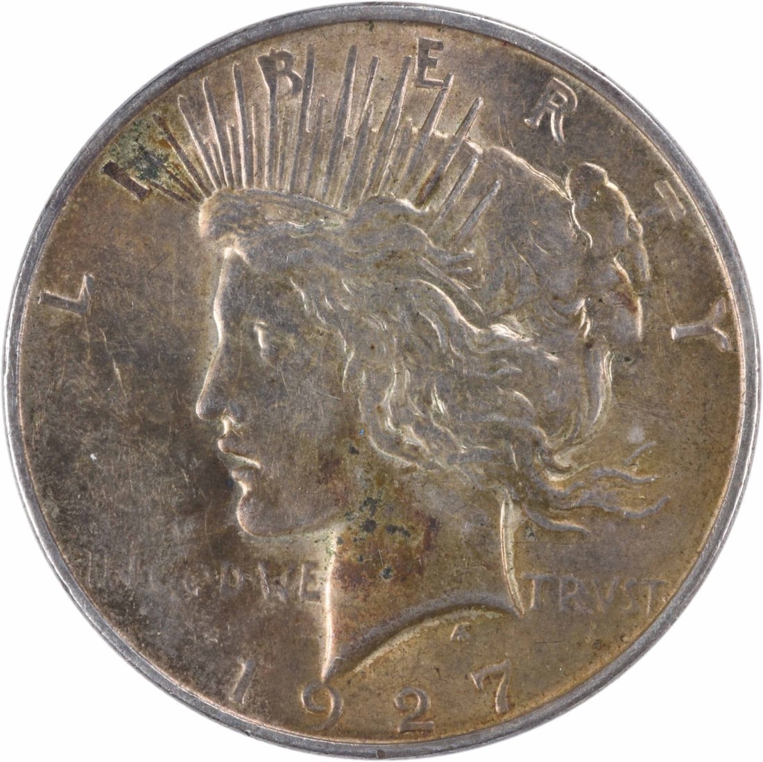 1927-D Peace Silver Dollar AU Uncertified: 1927-D Peace Silver Dollar AU Uncertified 1927-D Peace Silver Dollar in AU Uncirculated Condition. This circulated coin features the iconic design of the Peace Silver Dollar, minted at the Denver Mint