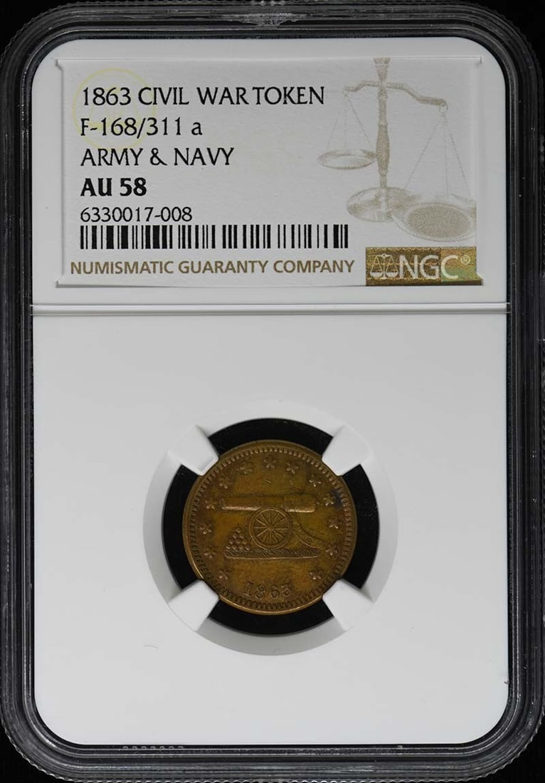 CIVIL WAR Token Navy Army F-168/ 311 AU58 (1 of 3)
