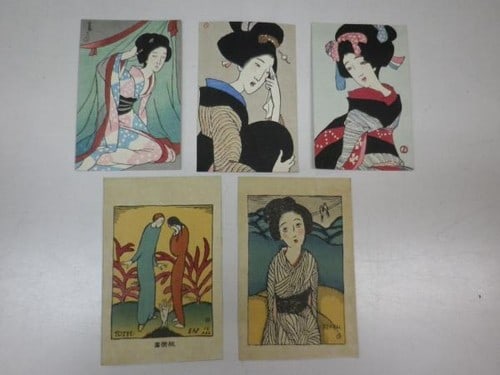 Takehisa Yumeji 5pc Woodblock Prints Postcards Pre war Kato Printmaking Taisho: Takehisa Yumeji 5pc Woodblock Prints Postcards Pre war Kato Printmaking Taisho Item Specifics: Artist: Takehisa Yumeji Subject: Bijin-ga Landscape Modernism Material: Paper Style: Japanese Product Dis