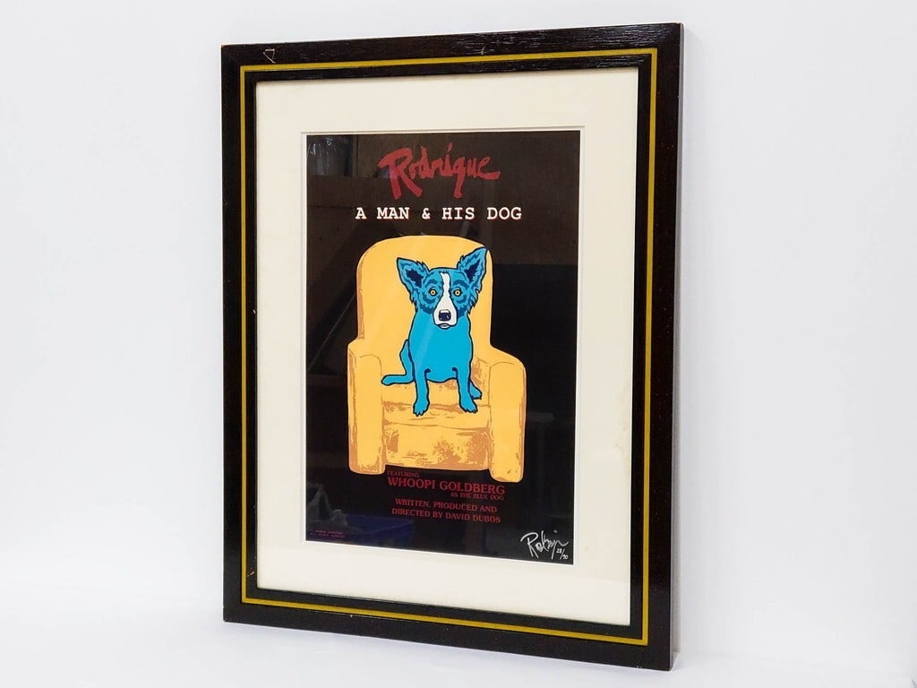 George Rodrigue Hand Signed Blue Dog ED 28/ 90 Framed (1 of 1)
