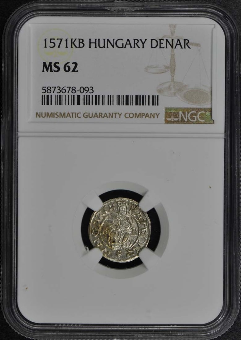 1575KB Hungary Denar Madonna & Child NGC MS62: 1575KB Hungary Denar Madonna & Child NGC MS62 The 1575KB Hungary Denar Madonna & Child NGC MS62 boasts a rich history, bearing the signature of its creator. Certified by the Numismatic Guaranty Corpor