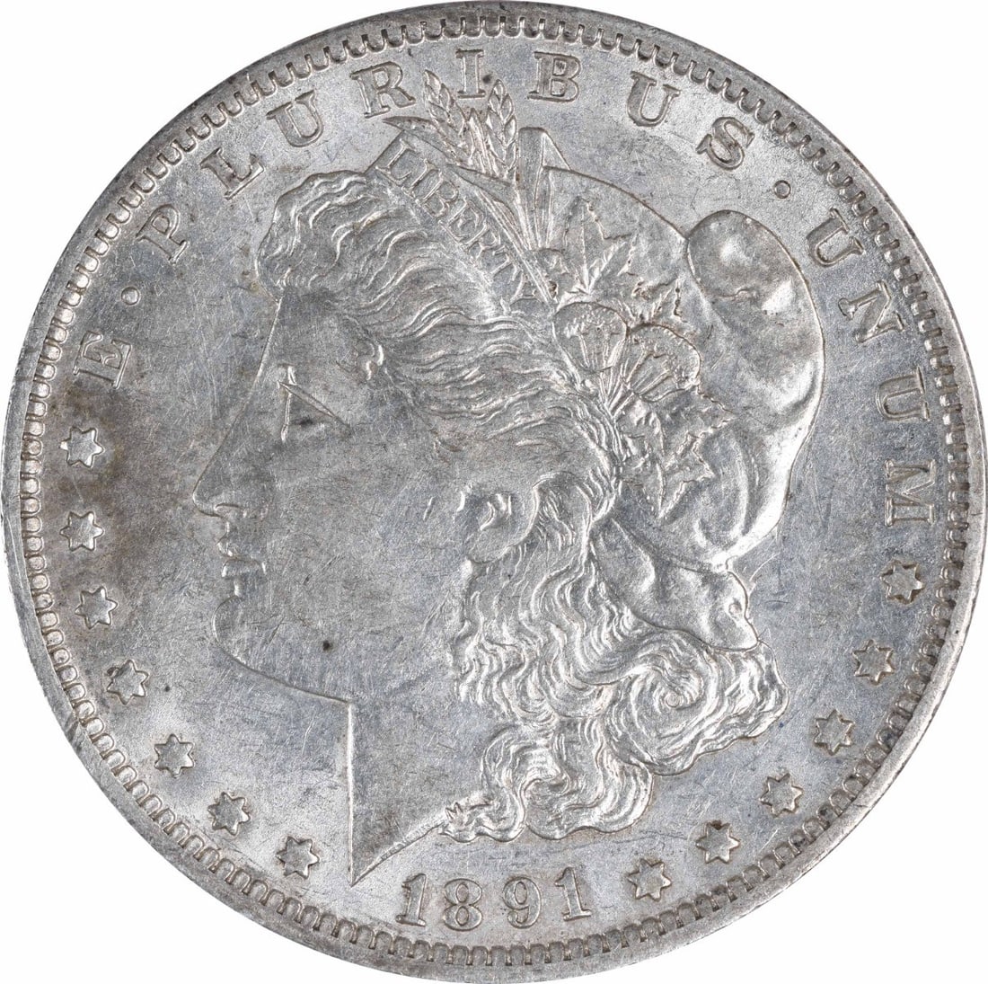 1891-O Morgan Silver Dollar AU Uncertified: 1891-O Morgan Silver Dollar AU Uncertified The 1891-O Morgan Silver Dollar is an Uncertified Circulated coin, weighing 26.73 grams and featuring the iconic Reeded edge design. Made from a mix of 90% s