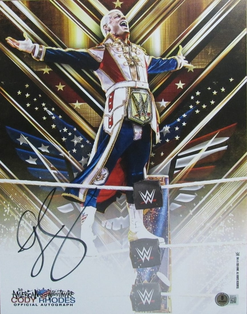 Cody Rhodes WWE Champ Signed/ Autographed 11x14 Photo BAS/ Beckett 198483 (1 of 3)