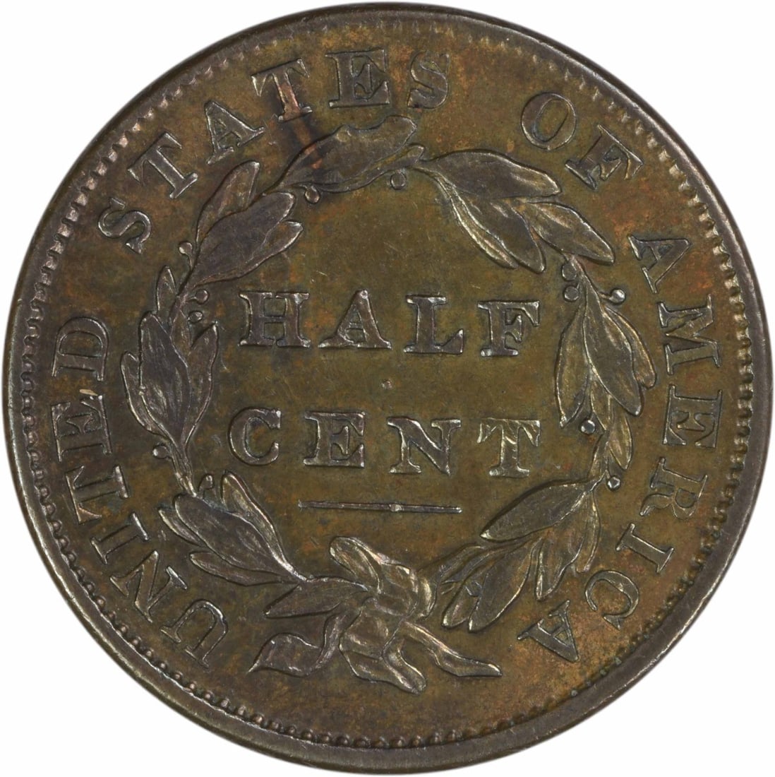 1833 Half Cent EF Uncertified - 2