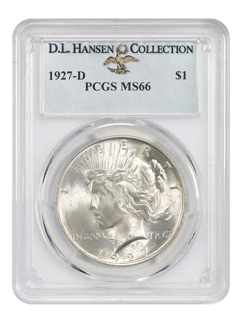 1927-D $1 PCGS MS66 ex: D.L. Hansen (1 of 4)
