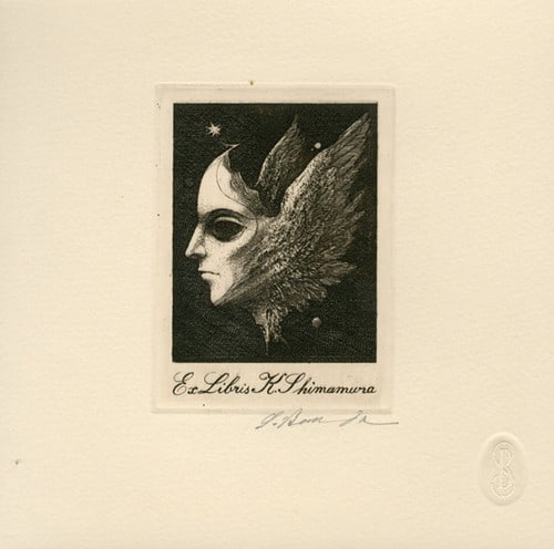 Copperplate print bookplate signed etching ex libris soichi bando 1986: Copperplate print bookplate signed etching ex libris soichi bando 1986 Item Specifics: Artist: Soichi Bando Subject: Ex-Libris / Bookplate Material: Paper (Copperplate Engraving) Style: Japanese Size: