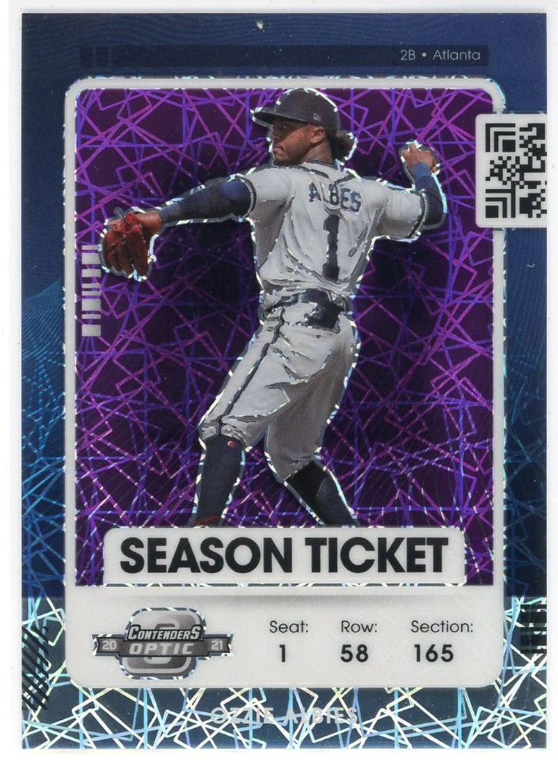 Purple Prizm Card #1 Ozzie Albies 2021 Panini Optic Contenders Season Ticket (1 of 2)