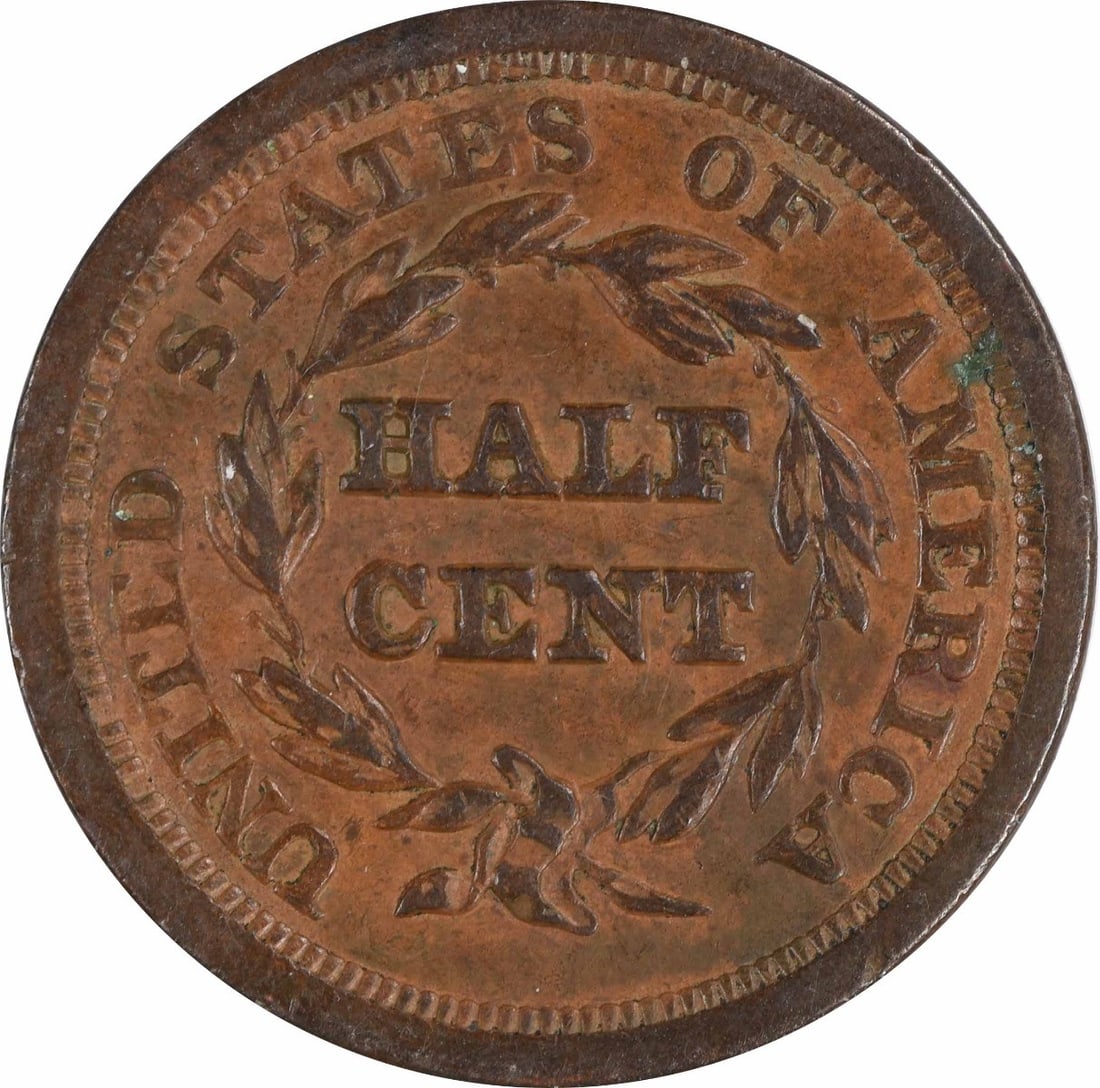 1850 Half Cent EF Uncertified - 2