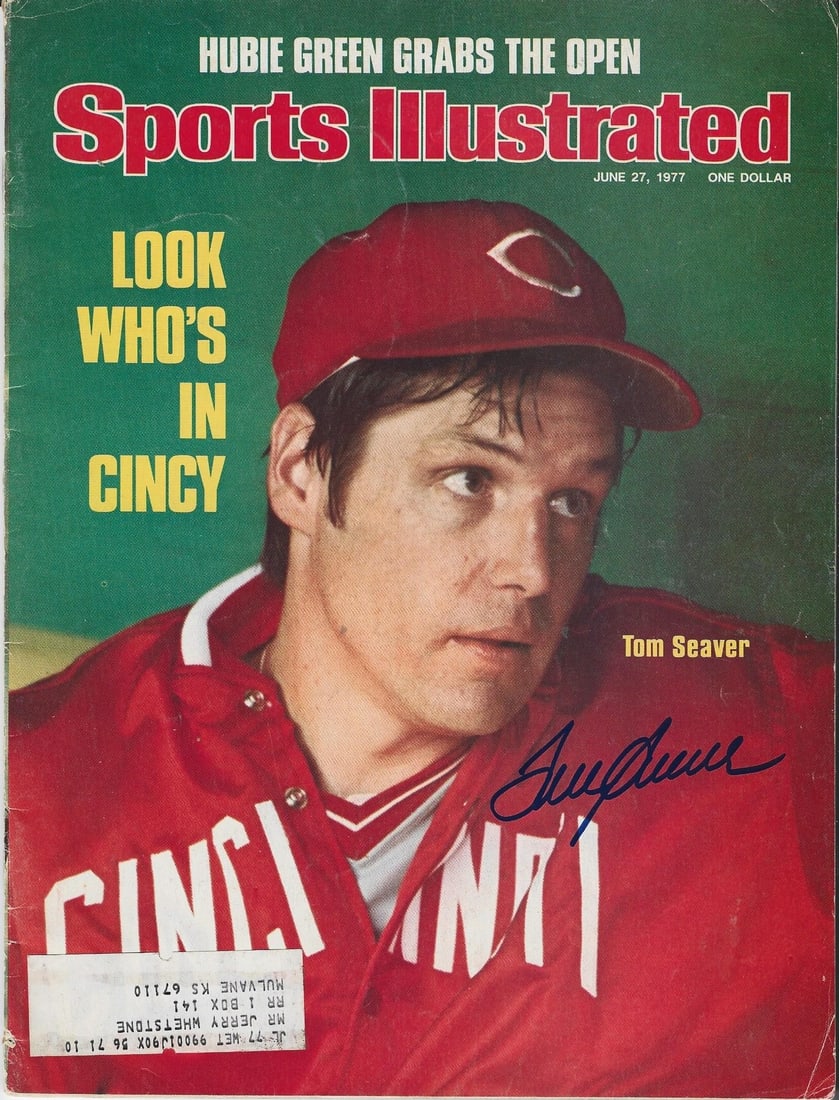Tom Seaver Autographed Sports Illustrated Magazine June 27 1977: Tom Seaver Autographed Sports Illustrated Magazine June 27 1977 Item Specifics: Magazine is signed across the cover in blue sharpie Authentication is provided by . Product Disclaimer: Not affiliated w