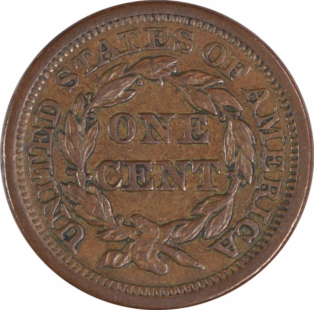 Large Cent 1857 Small Date AU - 2