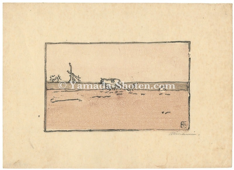 Woodblock Print Taisho Era Signed 1913 Minami Kunzo Original Landscape (1 of 1)