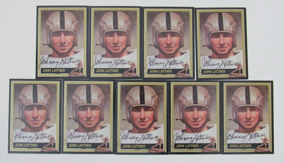 Lot of 9 John Lattner Notre Dame Signed/ Auto 1991 Heisman Trading Cards 150709 (1 of 1)