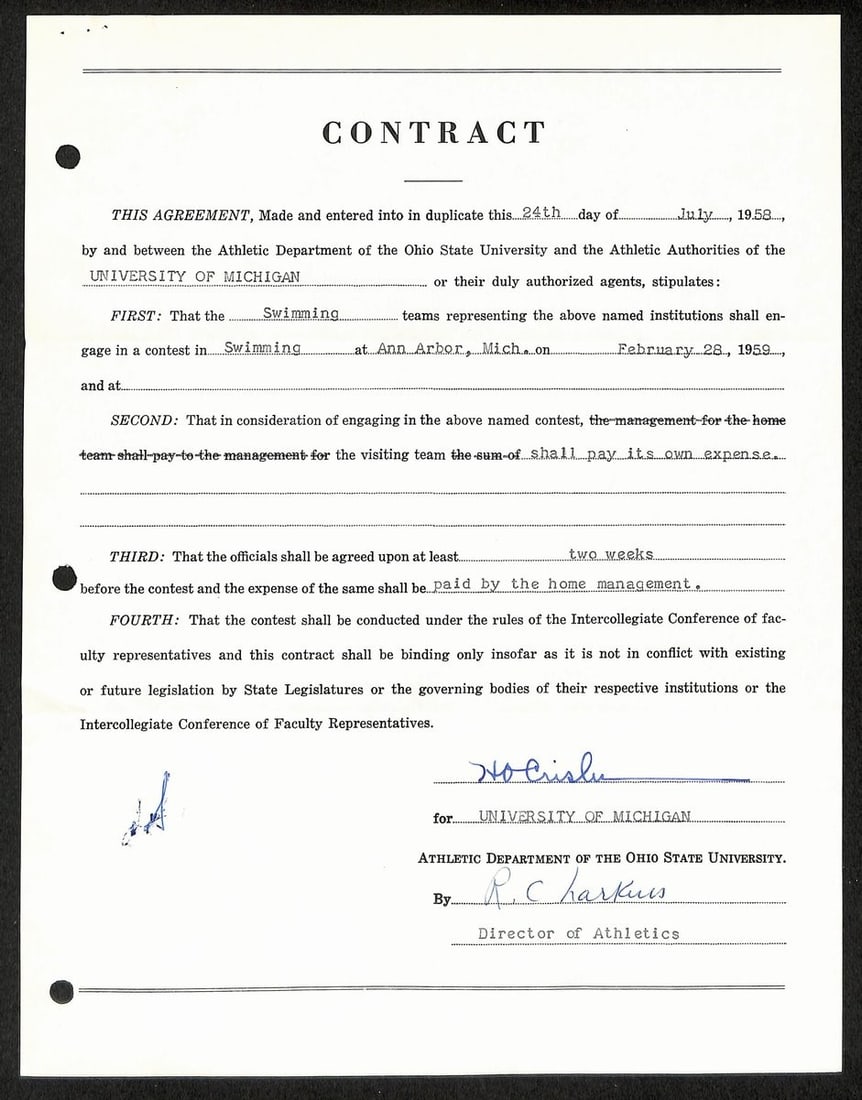 Fritz Crisler HOF Michigan Head Coach Signed/ Auto Contract PSA BA199024: Fritz Crisler HOF Michigan Head Coach Signed/ Auto Contract PSA BA199024 Item Specifics: Original/Reprint: Original Product: Photo Sport: Football Product Disclaimer: Not affiliated with any team or l