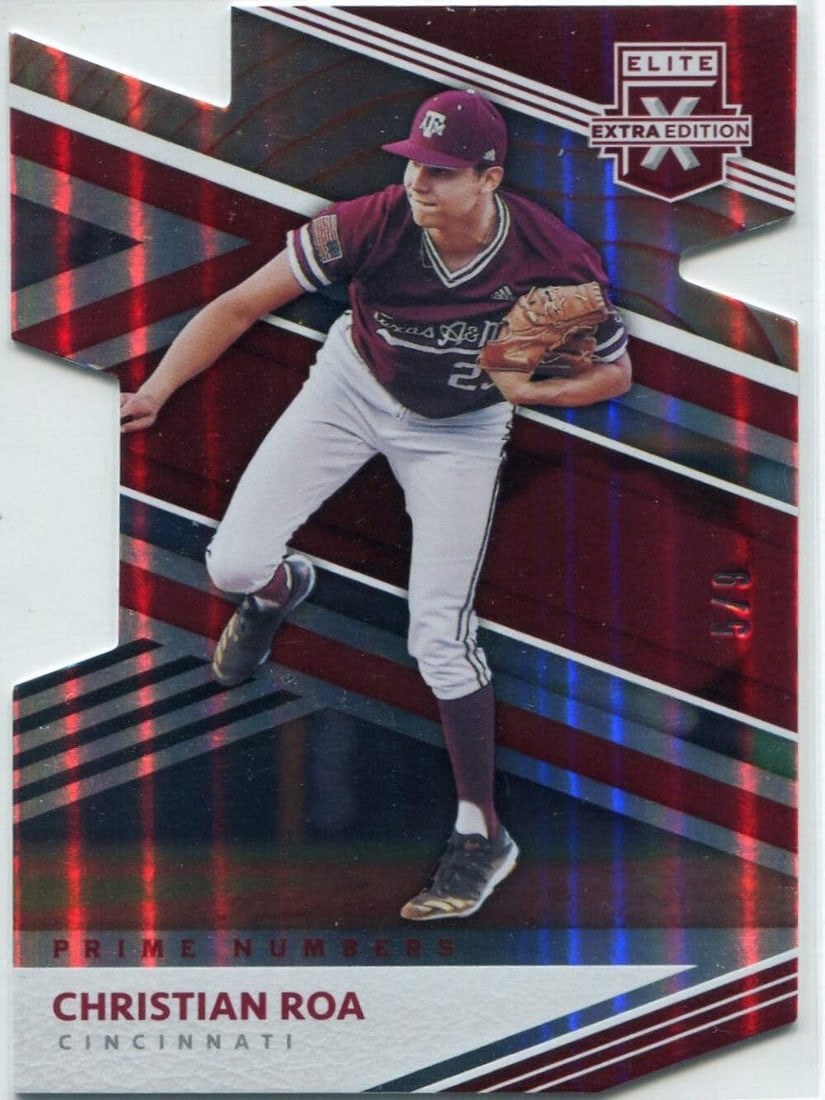 Christian Roa 2020 Panini Elite Extra Edition Prime Numbers Die-Cut RC #104 5/ 9: Christian Roa 2020 Panini Elite Extra Edition Prime Numbers Die-Cut RC #104 5/ 9 Die-cut RC #104 features Christian Roa's unique artwork, making this Prime Numbers Die-Cut a standout among the Elite E