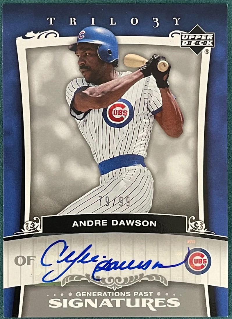 Andre Dawson Autographed 2005 Upper Deck Trilogy Card 79/ 99 (1 of 2)