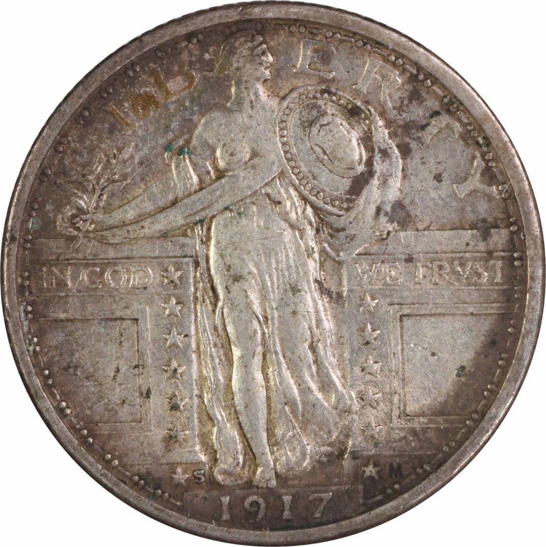 1917-S Standing Liberty Silver Quarter Type 1 EF Uncertified: 1917-S Standing Liberty Silver Quarter Type 1 EF Uncertified The 1917-S Standing Liberty Silver Quarter Type 1 features Hermon A. Mac Neil's iconic design, showcasing the beauty of silver and copper i