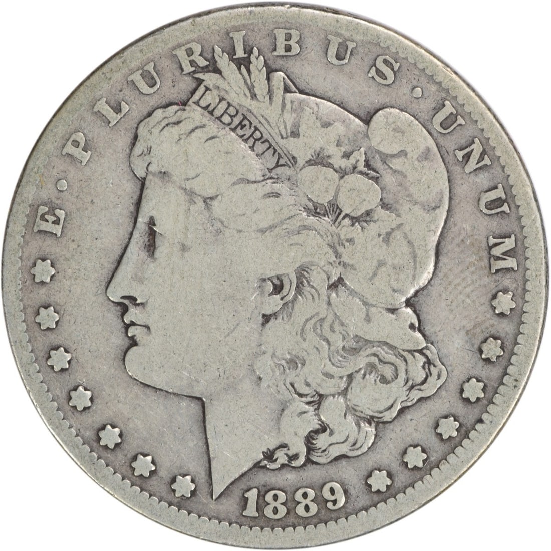 Morgan Silver Dollar 1889 CC VG: Morgan Silver Dollar 1889 CC VG The Morgan Silver Dollar 1889 CC features a distinctive reeded edge and is made from 90% silver and 10% copper, showcasing its historical significance. Certified as cir