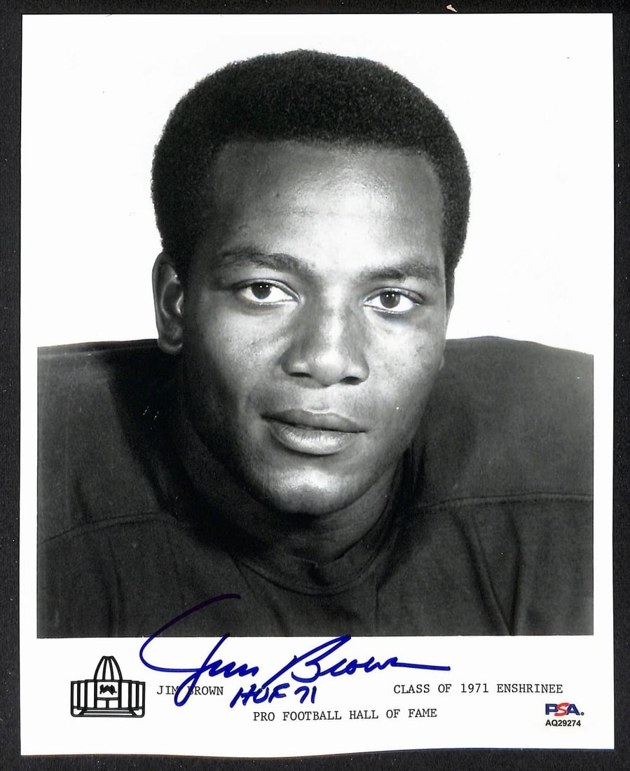 Signed Jim Brown 8x10 Official Football HOF Photo PSA DNA 205933: Signed Jim Brown 8x10 Official Football HOF Photo PSA DNA 205933 Item Specifics: Original/Reprint: Original Product: Photo Sport: Football Product Disclaimer: Not affiliated with any team or league. S