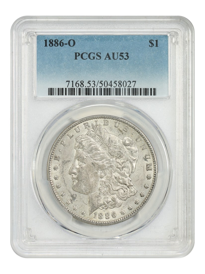 1886-O $1 PCGS AU53 - Morgan Dollar - Scarce O-Mint Morgan (1 of 4)
