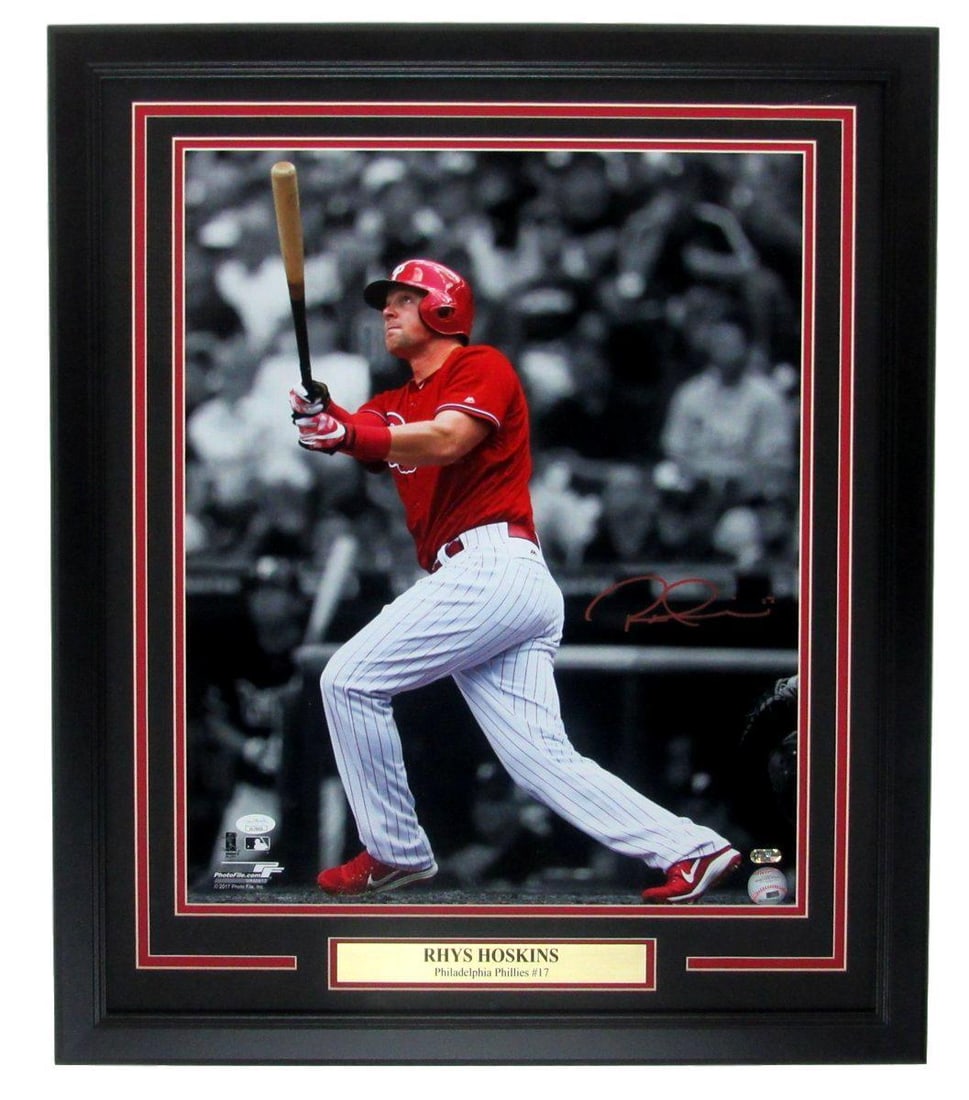 Hoskins Rhys Signed Phillies 16x20 Photo Framed Autographed JSA 145858: Hoskins Rhys Signed Phillies 16x20 Photo Framed Autographed JSA 145858 Item Specifics: Sport: Baseball Product: Photo Original/Reprint: Original Team: Philadelphia Phillies Autograph Authentication: J