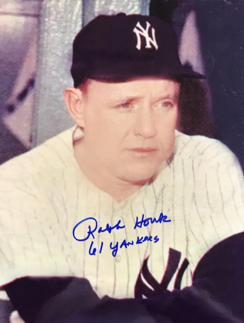 Ralph Houk Autographed 8x10 Baseball Photo: Ralph Houk Autographed 8x10 Baseball Photo Signed in blue sharpie across the front of the photo with inscription "61 Yankees". This 8x10 baseball photo features a notable autograph from Ralph Houk, a